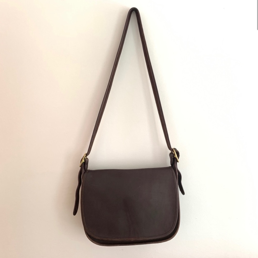 Vintage Coach Saddle Crossbody Leather Bag